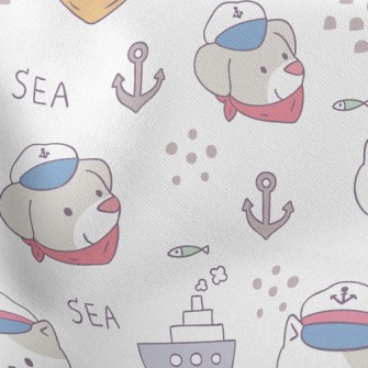 Nautical Cat And Dog Lightweight Cotton Poplin