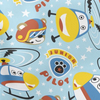 Helicopter And Pilot Lightweight Cotton Poplin