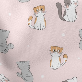 Cute Cat Lightweight Cotton Poplin