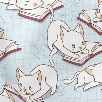 Cat Reading Lightweight Cotton Poplin