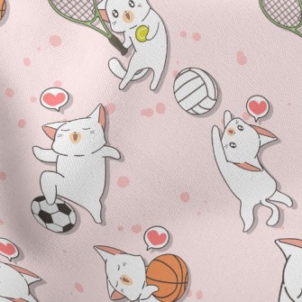 Ball Games And Cats Lightweight Cotton Poplin