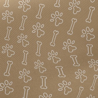 Dog Footprints Dog Bones Midweight Cotton Poplin