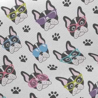 French Bulldog With Glasses Midweight Cotton Poplin