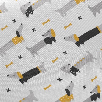 Dachshund Dog Bones Midweight Cotton Poplin