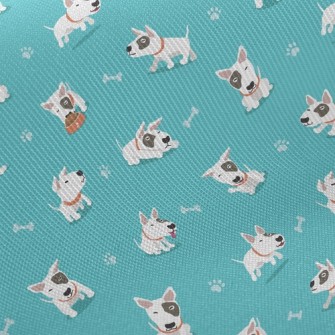Bulldog Bull Head With Various Midweight Cotton Poplin