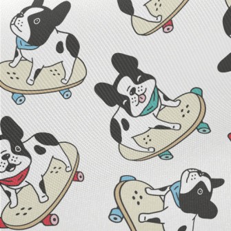 Skateboard French Bulldog Midweight Cotton Poplin