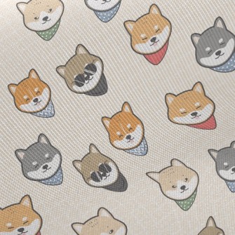 Cute Shiba Inu Midweight Cotton Poplin
