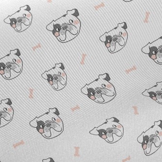 French Bulldog Dog Bone Midweight Cotton Poplin