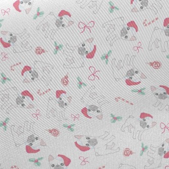 Christmas French Bulldog Midweight Cotton Poplin