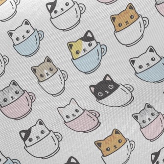 Coffee Mug Cat Midweight Cotton Poplin