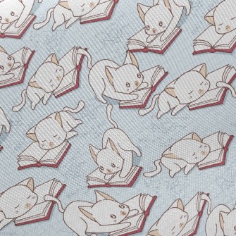 Cat Reading Midweight Cotton Poplin