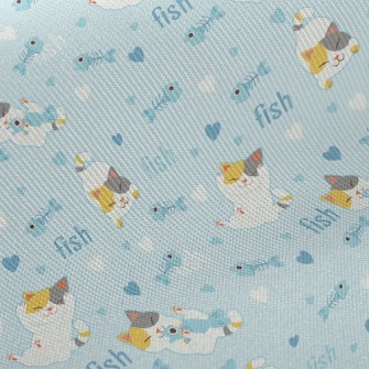 Cat Fish Bone Midweight Cotton Poplin