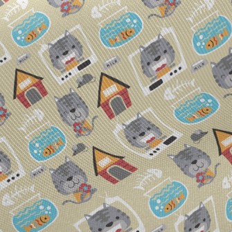 House Fish Tank Cat Midweight Cotton Poplin