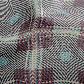 Coffee Woven Grid Athletic Mesh Flat Back