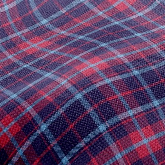 Bright Red And Blue Checkered Performance Linen