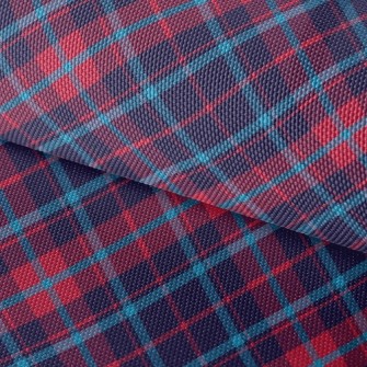 Bright Red And Blue Checkered Waterproof Oxford