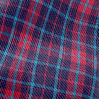 Bright Red And Blue Checkered Standard Corduroy