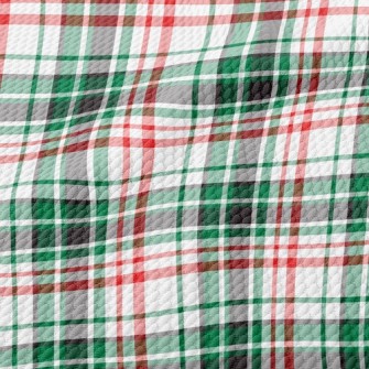 Red And Green Small Plaid Birdseye Piqué