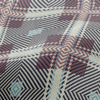 Coffee Woven Grid Performance Linen