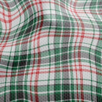 Red And Green Small Plaid Athletic Mesh Flat Back