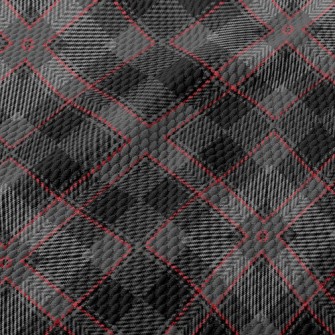 Black Woven Plaid Birdseye Piqué