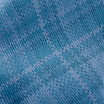 Blue Fine Plaid Standard Corduroy