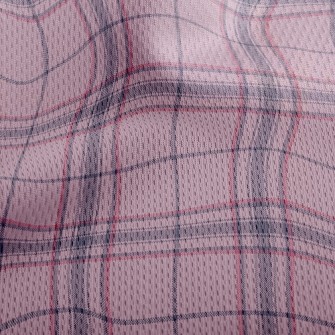 Pink And Purple Large Plaid Athletic Mesh Flat Back