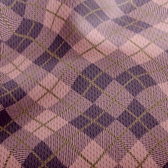 Pink And Purple Plaid Athletic Mesh Flat Back