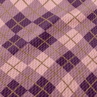 Pink And Purple Plaid Birdseye Piqué