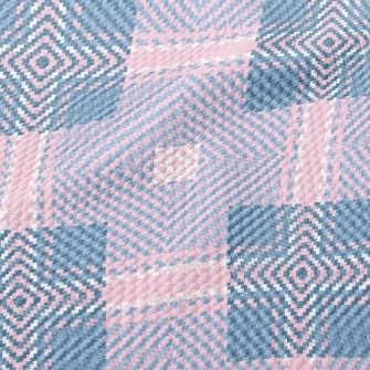 Pink And Blue Braid Birdseye Piqué