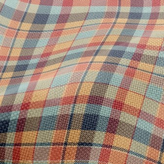 Orange Scotch Plaid Performance Linen