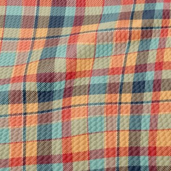Orange Scotch Plaid Birdseye Piqué