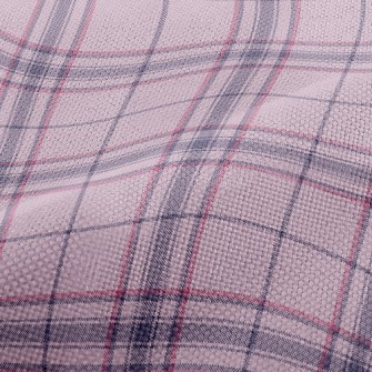 Pink And Purple Large Plaid Performance Linen