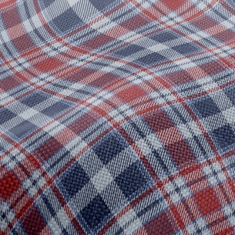 Elegant Red And Blue Small Pla Performance Linen