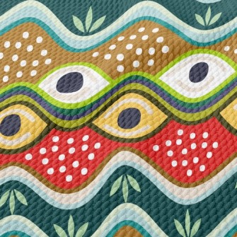 Tribal Eyes Birdseye Piqué