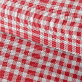 Red And White Plaid Waterproof Oxford