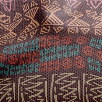 Tribal Writing Athletic Mesh Flat Back