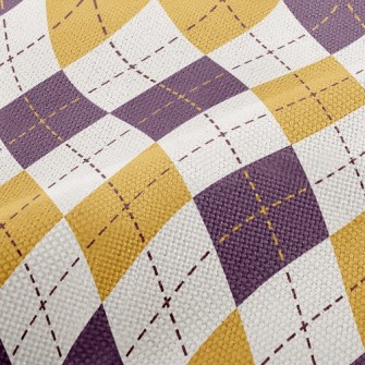 Purple And Yellow Rhombus Performance Linen
