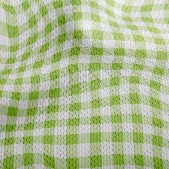 Green Checkerboard Athletic Mesh Flat Back