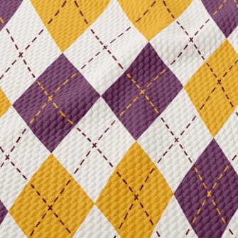 Purple And Yellow Rhombus Birdseye Piqué