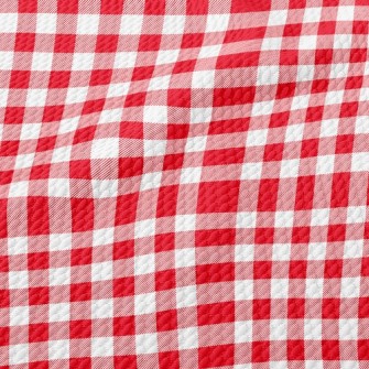 Red And White Plaid Birdseye Piqué