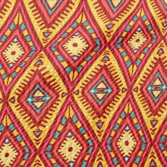 Cute Orange Doodle Birdseye Piqué