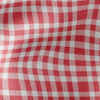 Red And White Plaid Waterproof Canvas