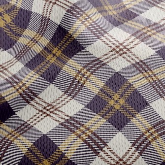 Elegant Purple Plaid Athletic Mesh Flat Back