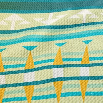 Geometric Arrow Pattern Birdseye Piqué