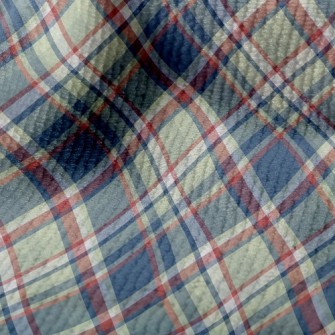Red And Blue Small Plaid Terry