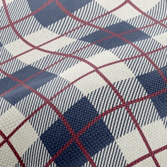 Blue Scotch Plaid Performance Linen