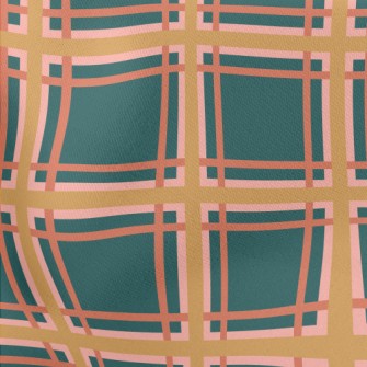 Neat Green Plaid Stretch Ponte