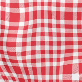 Red And White Plaid Stretch Ponte