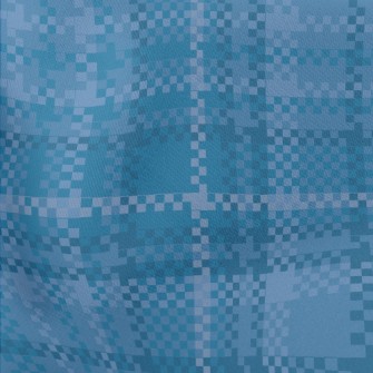 Blue Fine Plaid Stretch Ponte